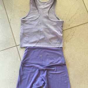 Lululemon Lavender Tank and Shorts Set